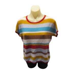 Colorful Striped Knit Tee by Elena Wang 🌈 Size L
